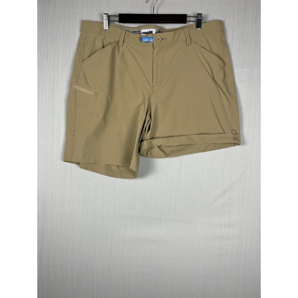 Orvis Hiking Shorts Women 20 Tan UPF 50 Recycled Nylon Stretch Gorpcore Utility